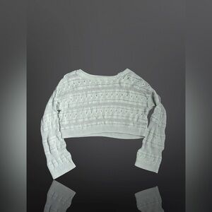 Hollister Cropped Knit Sweater Color Light Green Size XS. U